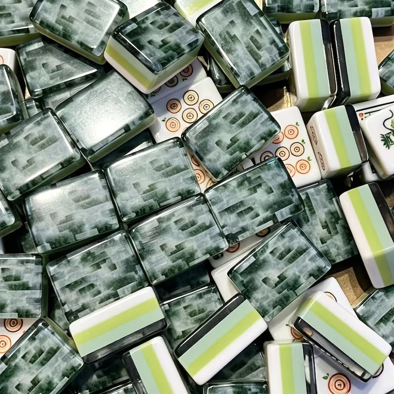 Green Bamboo Pattern American Mahjong Set – view 2