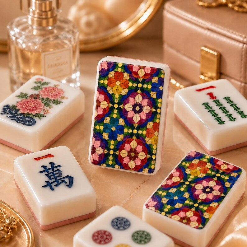 Stained Glass Floral American Mahjong Tiles – view 2