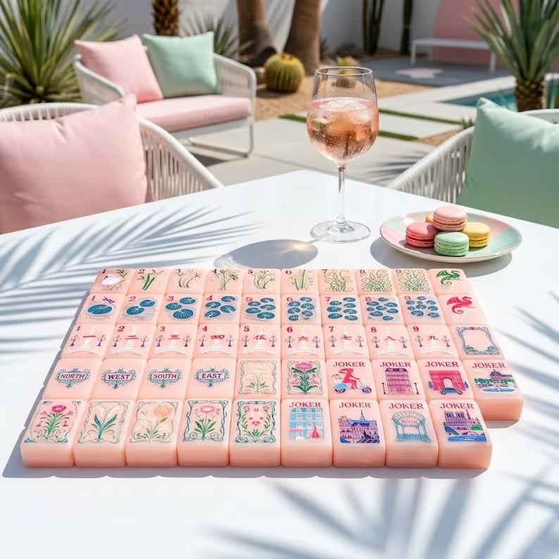 Pink Floral American Mahjong Set – view 4