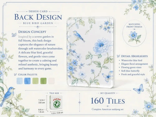 Blue Floral American Mahjong Set – view 2