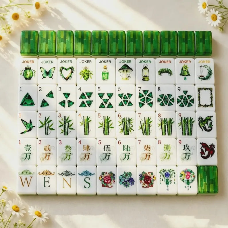 Green Butterfly Acrylic American Mahjong Tiles – view 6