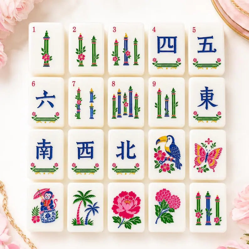 Sage Green Crane American Mahjong Tiles – view 5