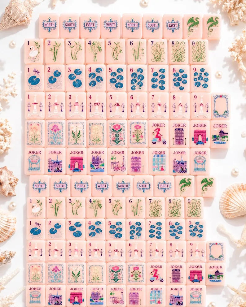 Pink Floral American Mahjong Set – view 5