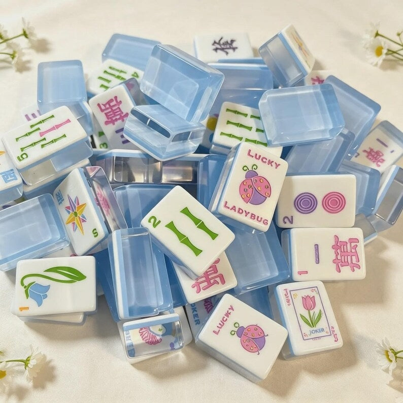 Light Blue Acrylic American Mahjong Set – view 3