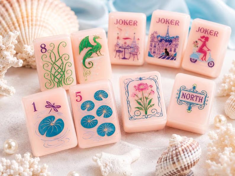 Pink Floral American Mahjong Set – view 2