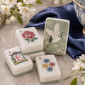 Sage Green Crane American Mahjong Tiles