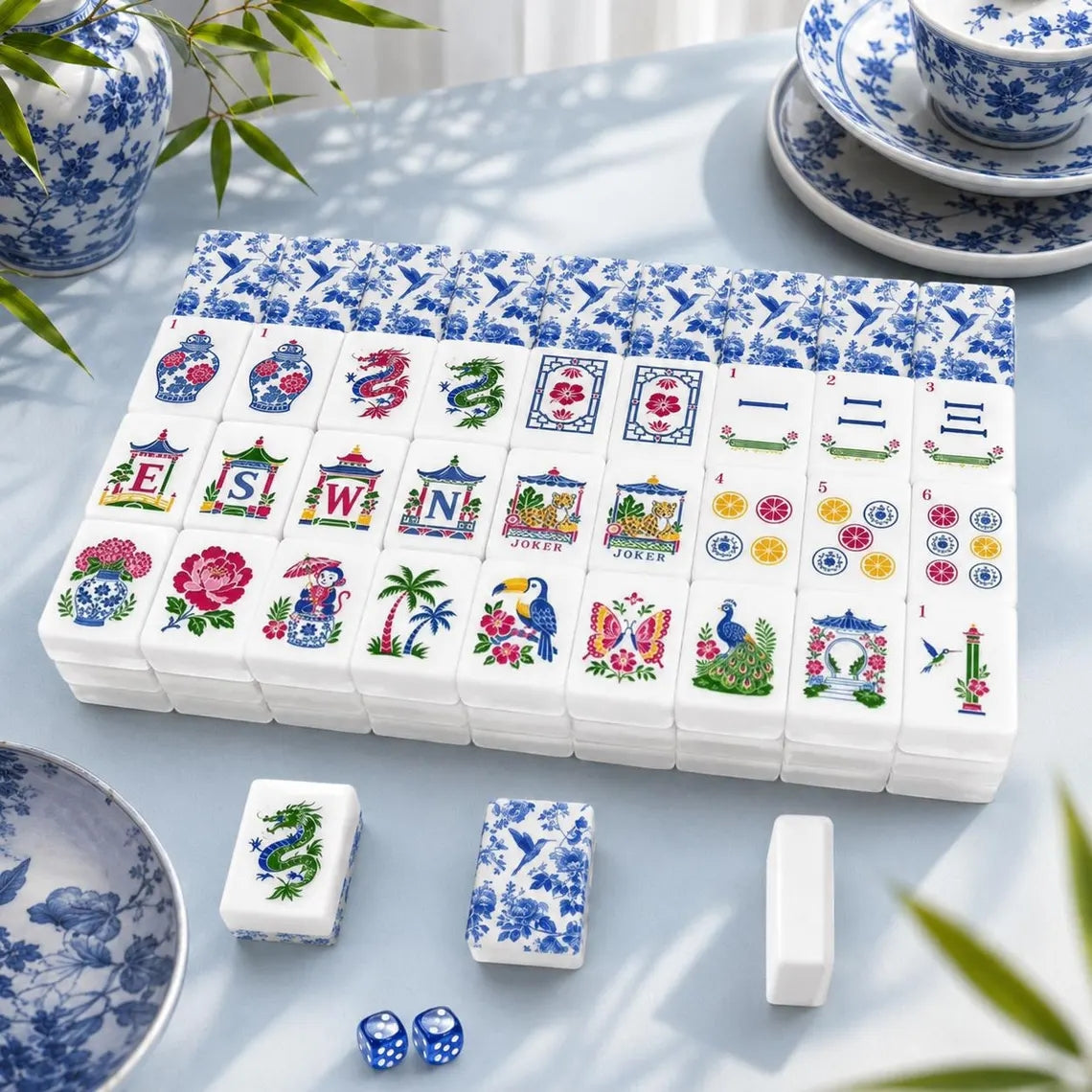 Blue & White American Mahjong Set – 160 Tiles – view 5