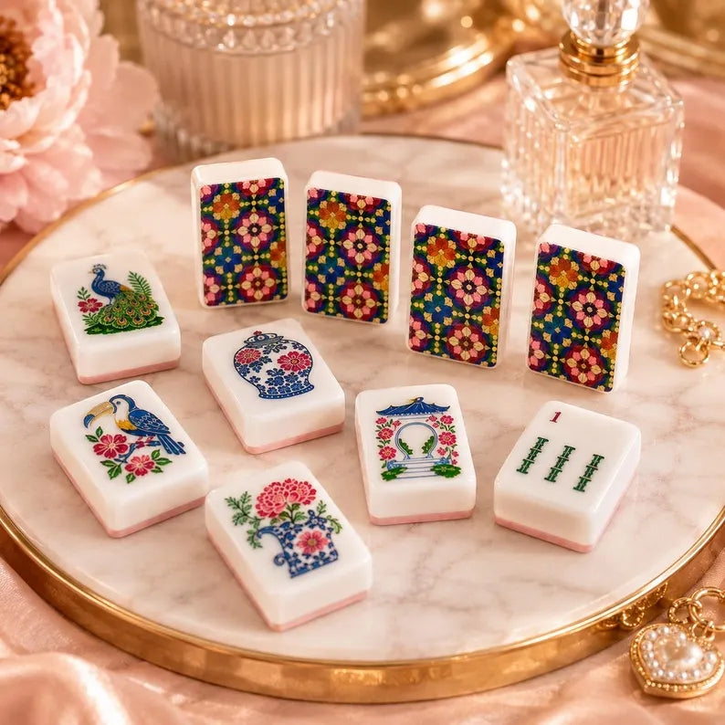 Stained Glass Floral American Mahjong Tiles – view 7