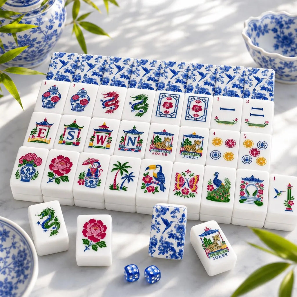 Blue & White American Mahjong Set – 160 Tiles