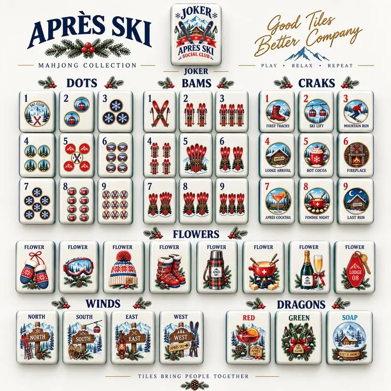 Après Ski American Mahjong Tiles – view 5
