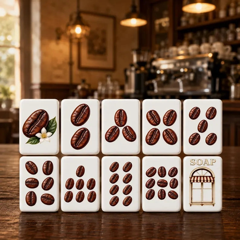 Coffee-Themed American Mahjong Set