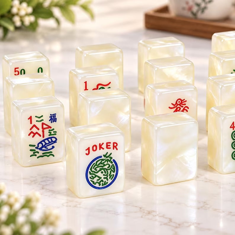 Large Pearl Acrylic American Mahjong Set – view 5