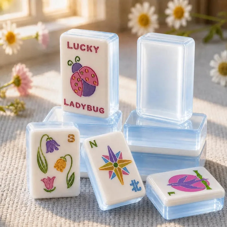 Light Blue Acrylic American Mahjong Set