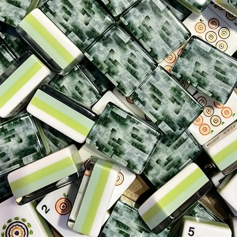 Green Bamboo Pattern American Mahjong Set – view 4