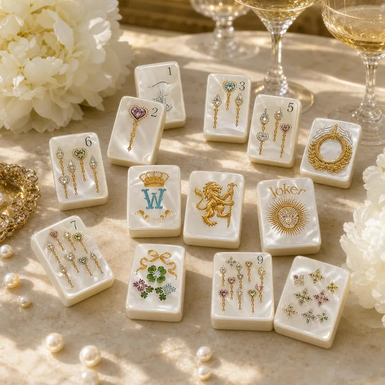 Pearlescent Regalia Acrylic American Mahjong Set – 160 Tiles – view 5
