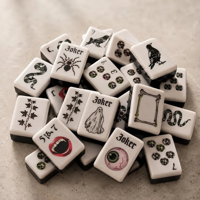 Halloween Edition Black & White American Mahjong Set – view 2