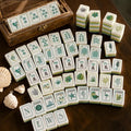 Pearlescent Blue Sea Glass Coastal American Mahjong Set