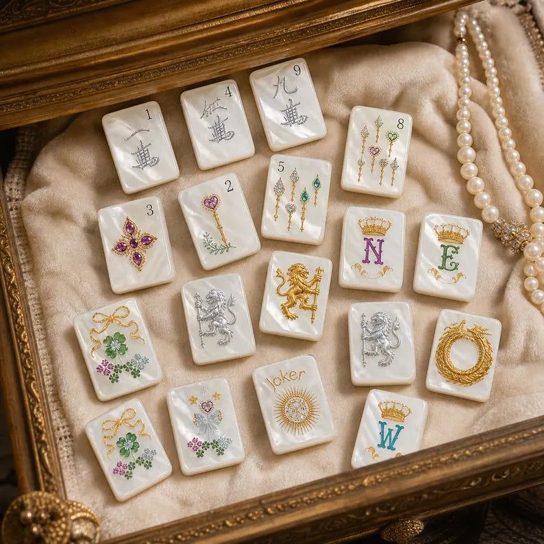 Pearlescent Regalia Acrylic American Mahjong Set – 160 Tiles – view 6