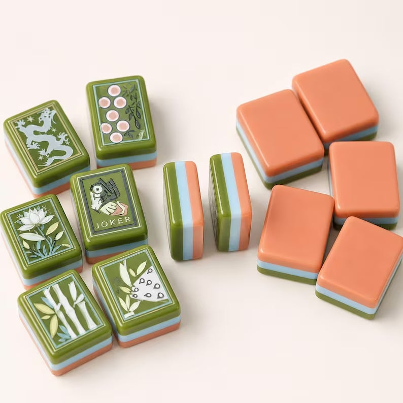 Garden Edition Green Botanical American Mahjong Set – 160 Tiles – view 4
