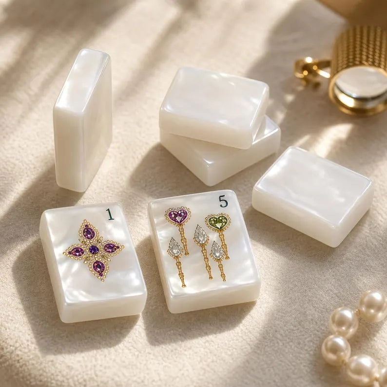 Pearlescent Regalia Acrylic American Mahjong Set – 160 Tiles – view 7