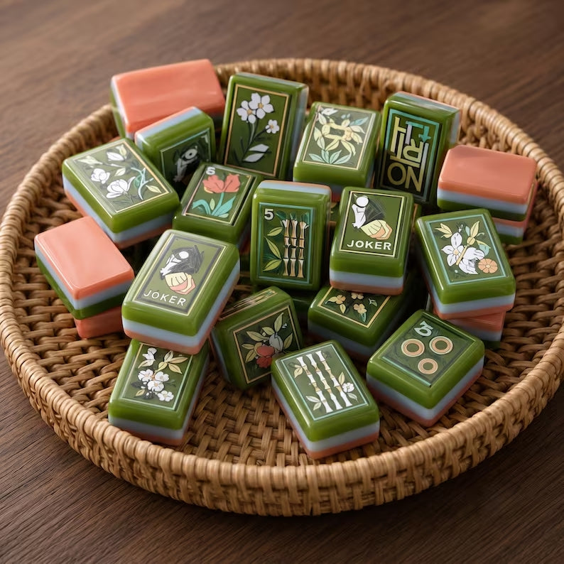 Garden Edition Green Botanical American Mahjong Set – 160 Tiles – view 2