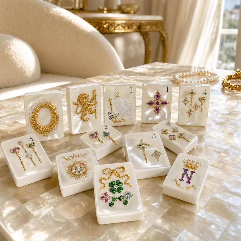 Pearlescent Regalia Acrylic American Mahjong Set – 160 Tiles