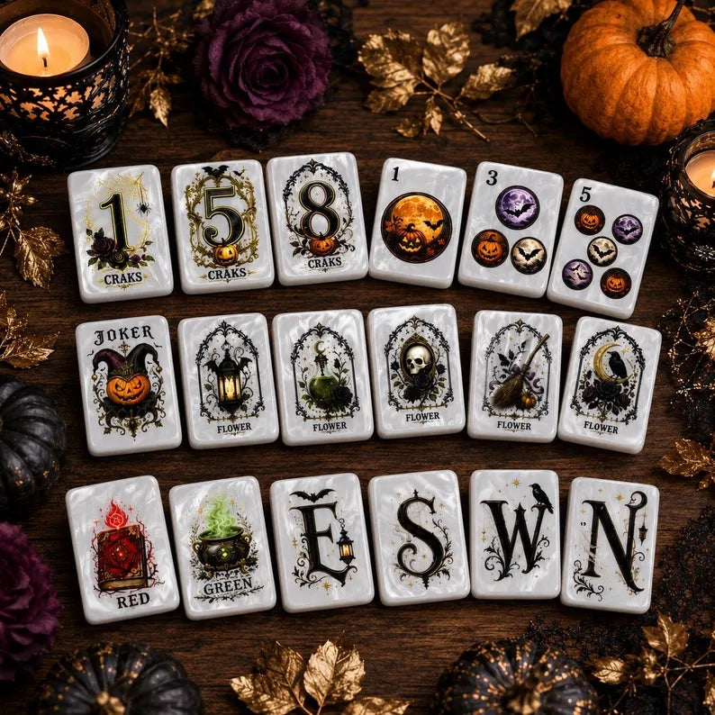 Gothic Halloween Witchy American Mahjong Set – view 3