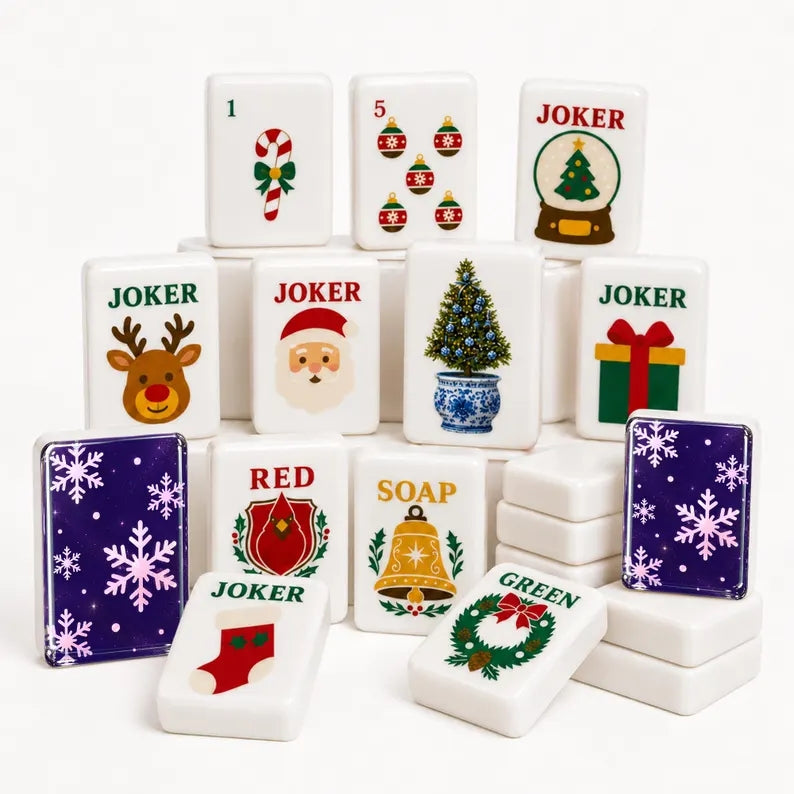 Festive Purple Snowflake Christmas Mahjong Set – 160 Tiles – view 4
