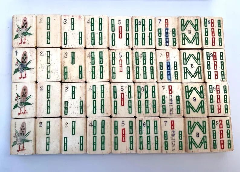 Antique Bamboo and Bone Mahjong set – view 3