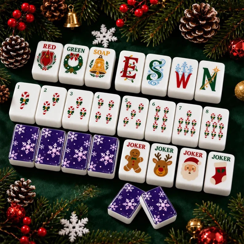 Festive Purple Snowflake Christmas Mahjong Set – 160 Tiles – view 6