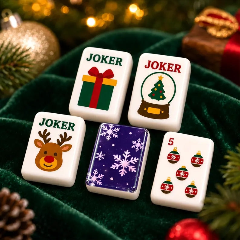 Festive Purple Snowflake Christmas Mahjong Set – 160 Tiles – view 2