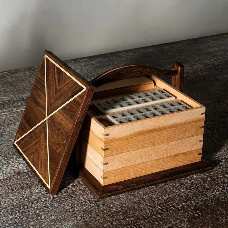 Wooden Traditional Mahjong Set – view 4