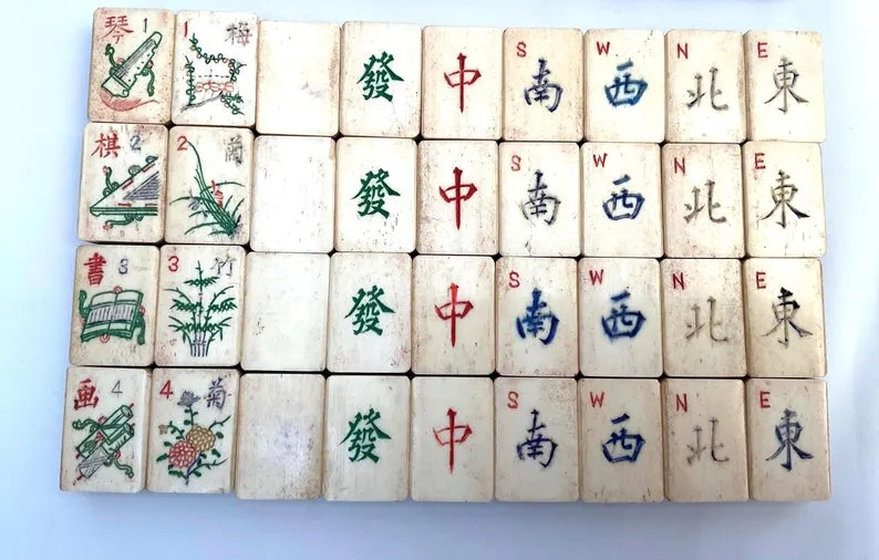 Antique Bamboo and Bone Mahjong set – view 4