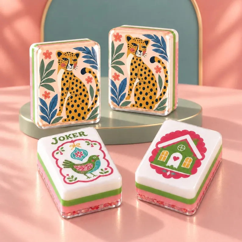 Leopard Print American Mahjong Set – 160 Tiles
