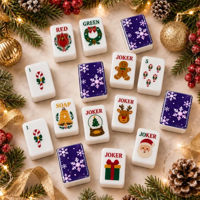Festive Purple Snowflake Christmas Mahjong Set – 160 Tiles – view 3