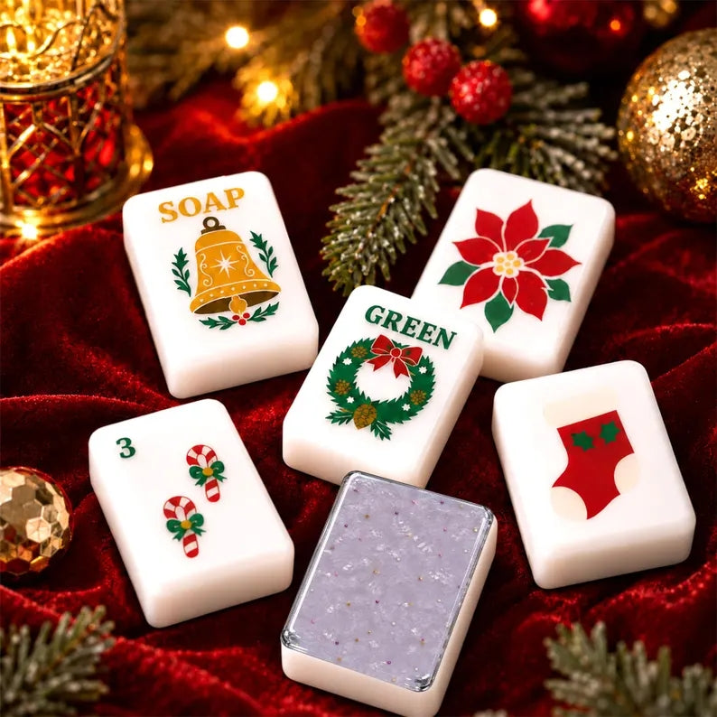 Lavender Pearl Purple Christmas Mahjong Set – 160 Tiles – view 2