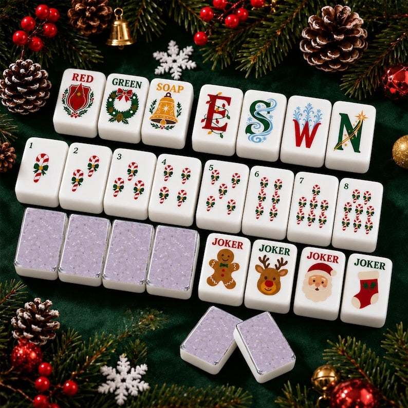 Lavender Pearl Purple Christmas Mahjong Set – 160 Tiles – view 5