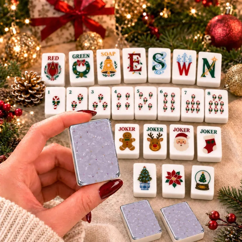 Lavender Pearl Purple Christmas Mahjong Set – 160 Tiles – view 4