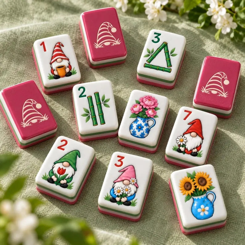 Garden Gnome Floral American Mahjong Set – 160 Tiles – view 5