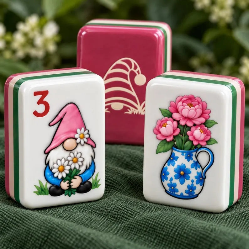 Garden Gnome Floral American Mahjong Set – 160 Tiles – view 3