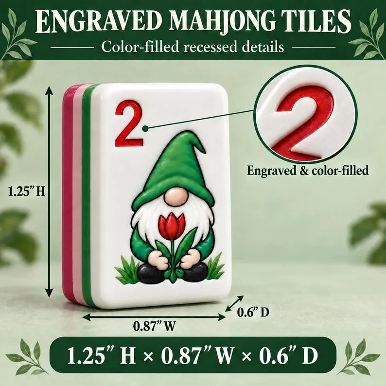 Garden Gnome Floral American Mahjong Set – 160 Tiles – view 8