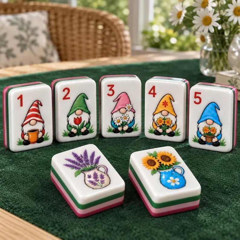 Garden Gnome Floral American Mahjong Set – 160 Tiles – view 4